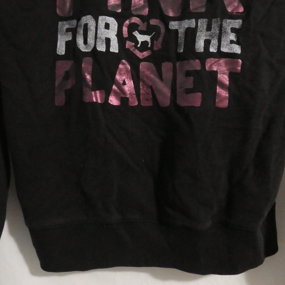VICTORIA'S SECRET PINK | small | Black Hooded Sweatshirt / Hoodie | NWOT - Picture 15 of 16